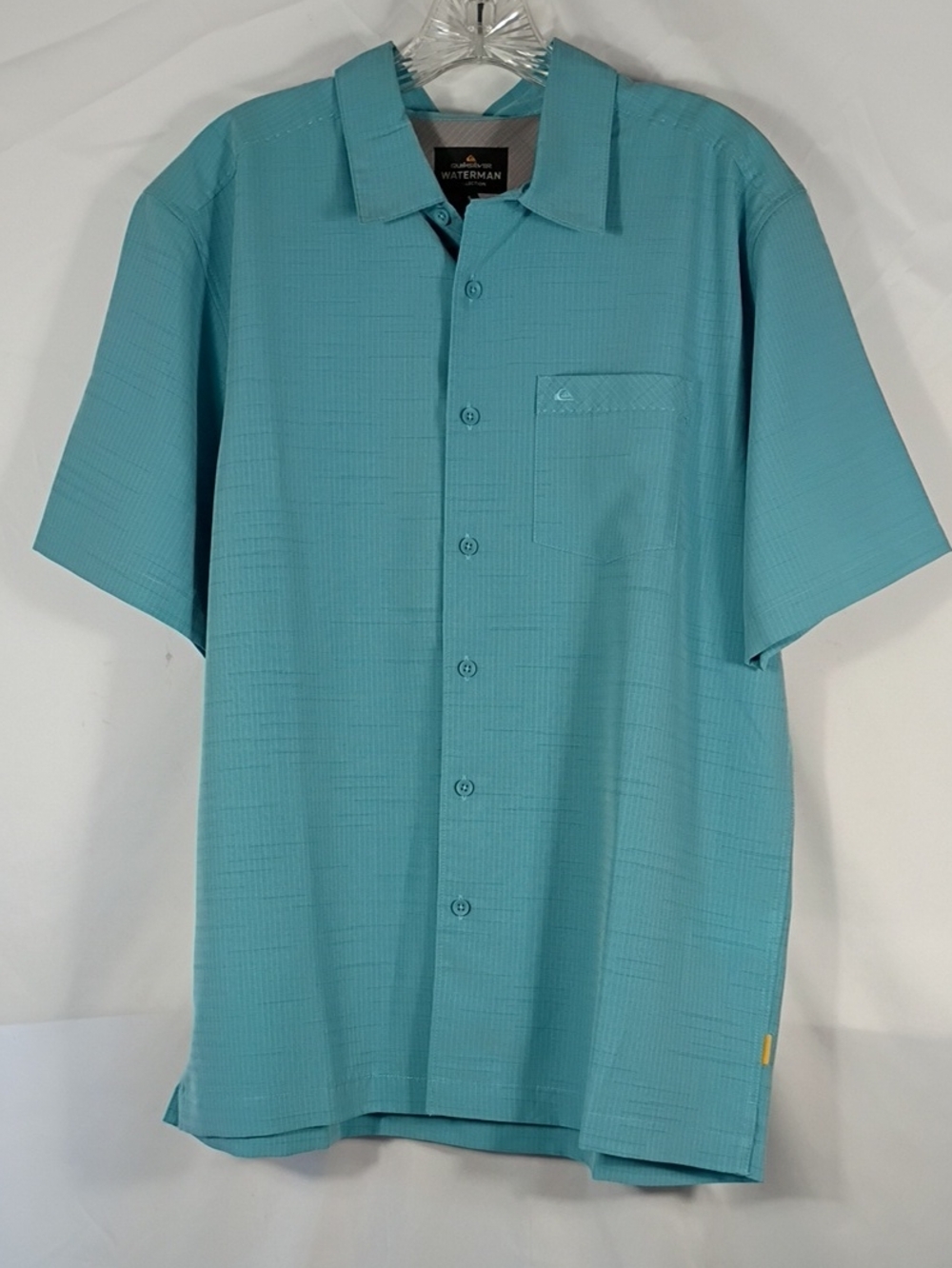 NWT Quiksilver Waterman Aqua Centinela  Short Sleeve Button Down Size Small